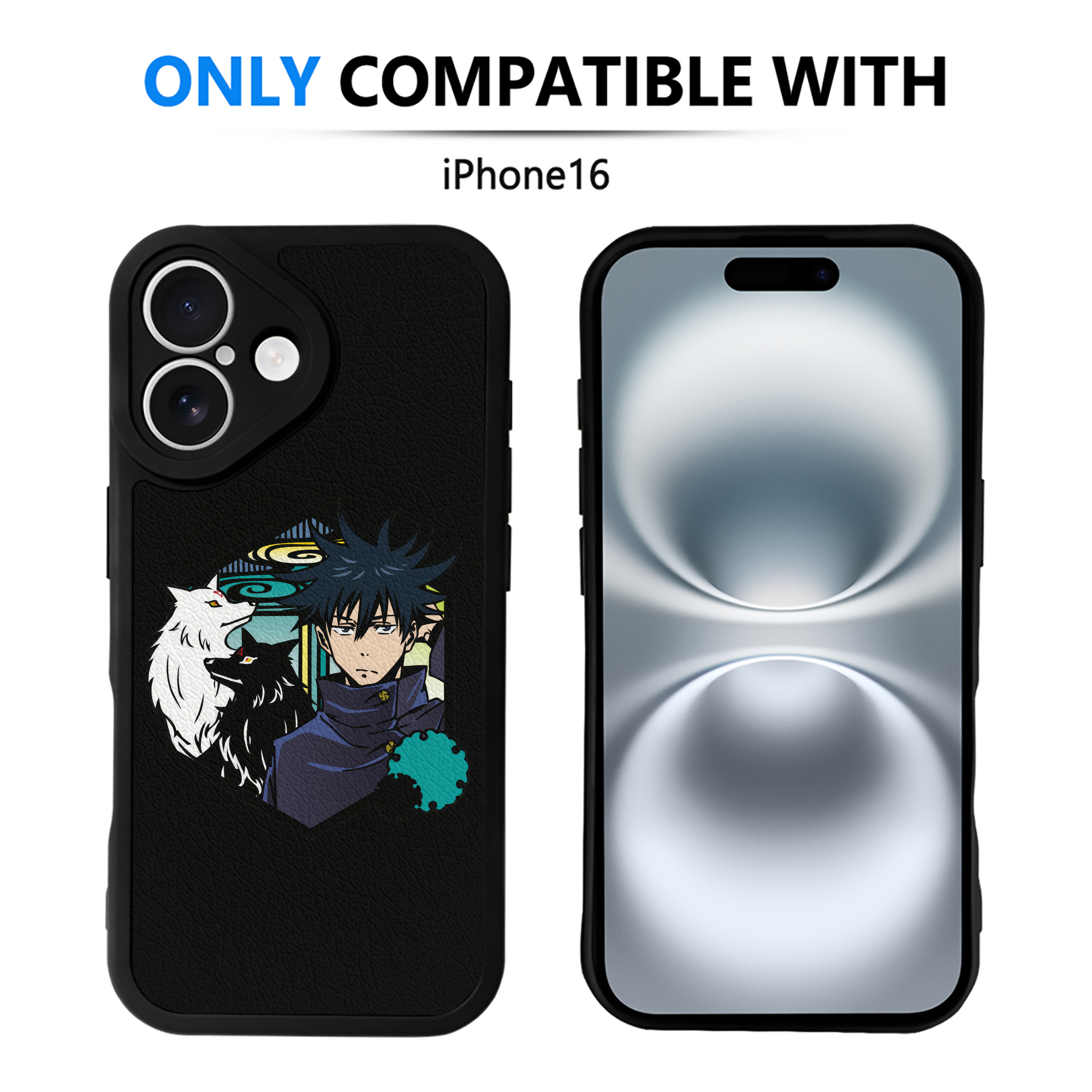 （画像用） 呪術廻戦 Jujutsu Kaisen 【iPhone 16シリーズ対応】シリコンスマホケース（レザー調） 材質：シリコン